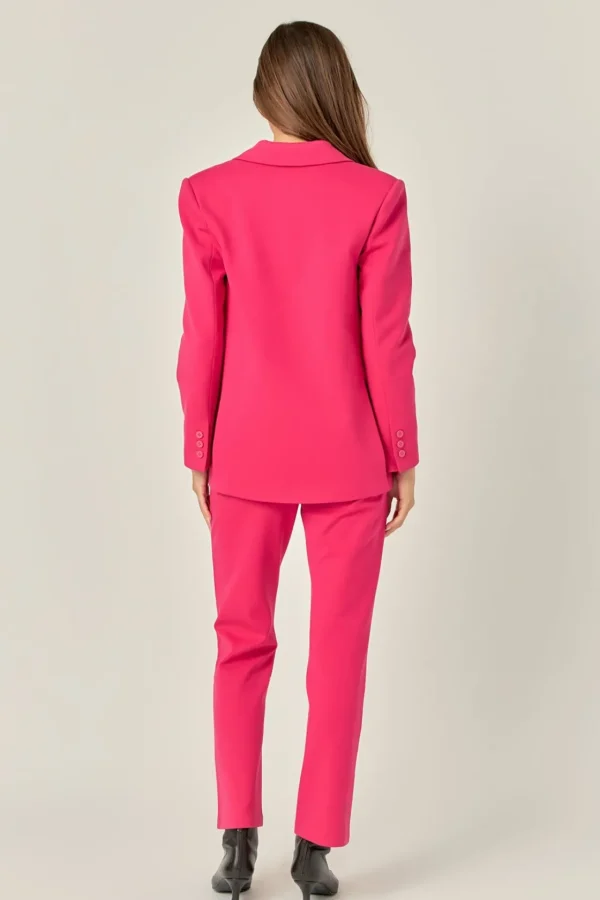 ENGLISH FACTORY Sweaters & Knits | Matching Sets*- Double-breasted Knit Blazer FUCHSIA
