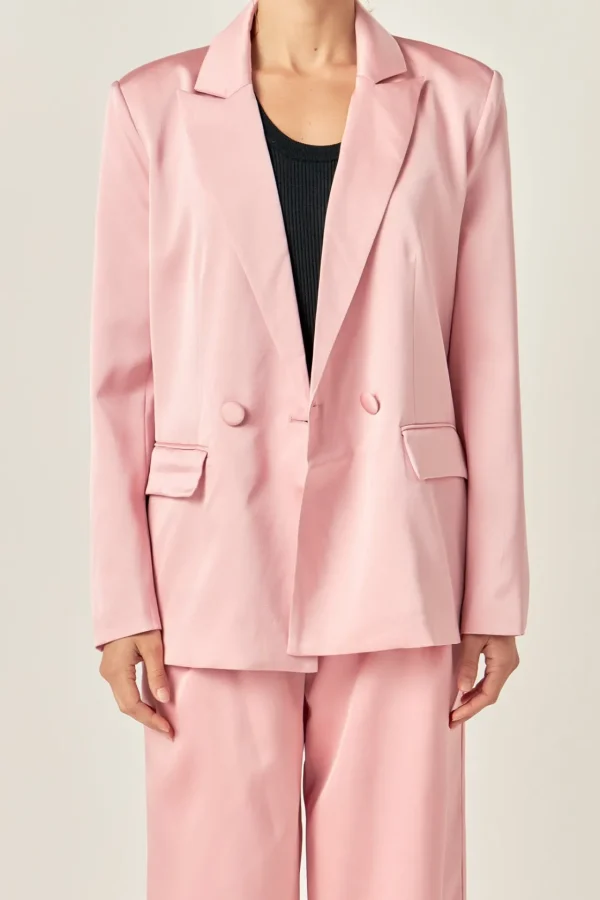 ENGLISH FACTORY Blazers | Tops*- Drapey Blazer PINK