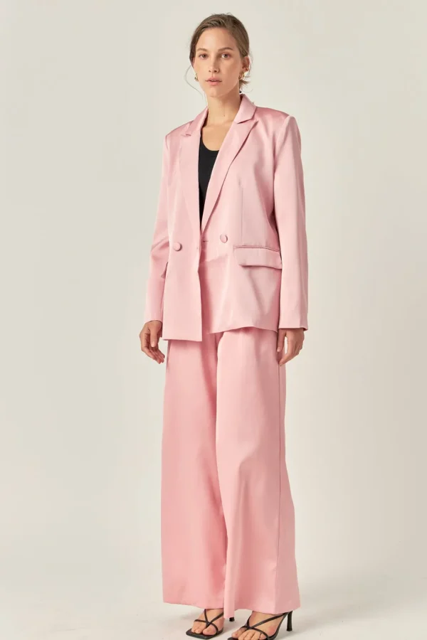 ENGLISH FACTORY Blazers | Tops*- Drapey Blazer PINK