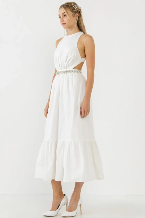 ENGLISH FACTORY Tops*- Elastic Detail Sleeveless Dress