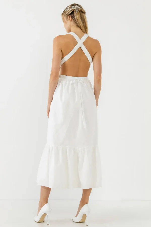 ENGLISH FACTORY Tops*- Elastic Detail Sleeveless Dress