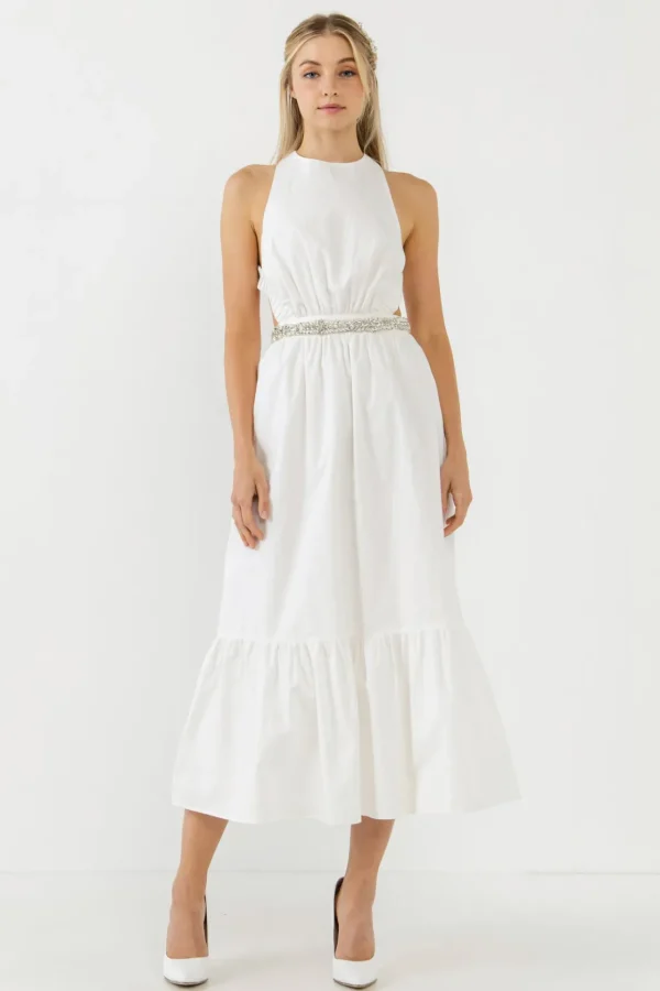 ENGLISH FACTORY Tops*- Elastic Detail Sleeveless Dress
