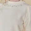 ENGLISH FACTORY Sweaters & Knits | Tops*- Embellishment Puff Sleeve Knit OFFWHITE