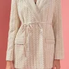 ENGLISH FACTORY Blazers | Tops*- Embellished Velvet Belted Blazer Dress IVORY