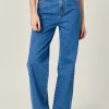 ENGLISH FACTORY Denim | Pants*- Embroidered Bow DENIM