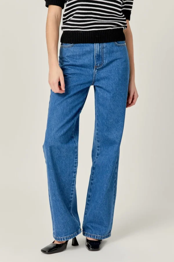 ENGLISH FACTORY Denim | Pants*- Embroidered Bow DENIM