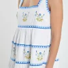 ENGLISH FACTORY Floral Dresses*- Embroidered Midi Dress IVORY/BLUE