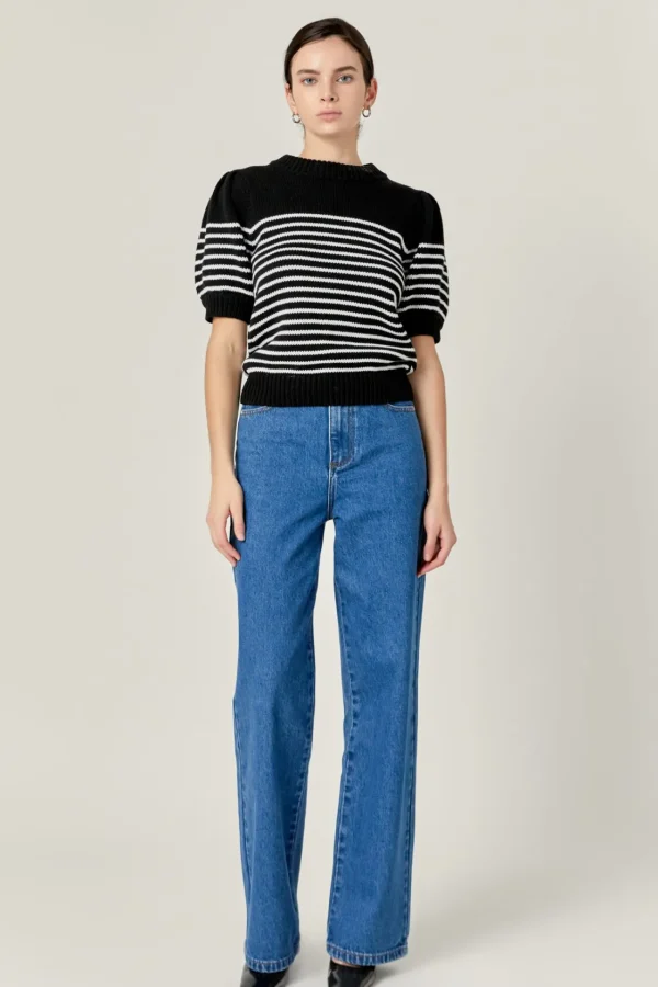 ENGLISH FACTORY Denim | Pants*- Embroidered Bow DENIM