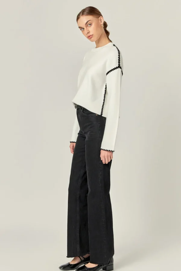 ENGLISH FACTORY Sweaters & Knits*- Embroidery Detailed Sweater