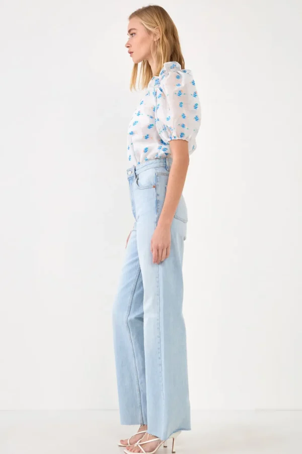 ENGLISH FACTORY Tops*- Embroidery Organza Top BLUEMULTI