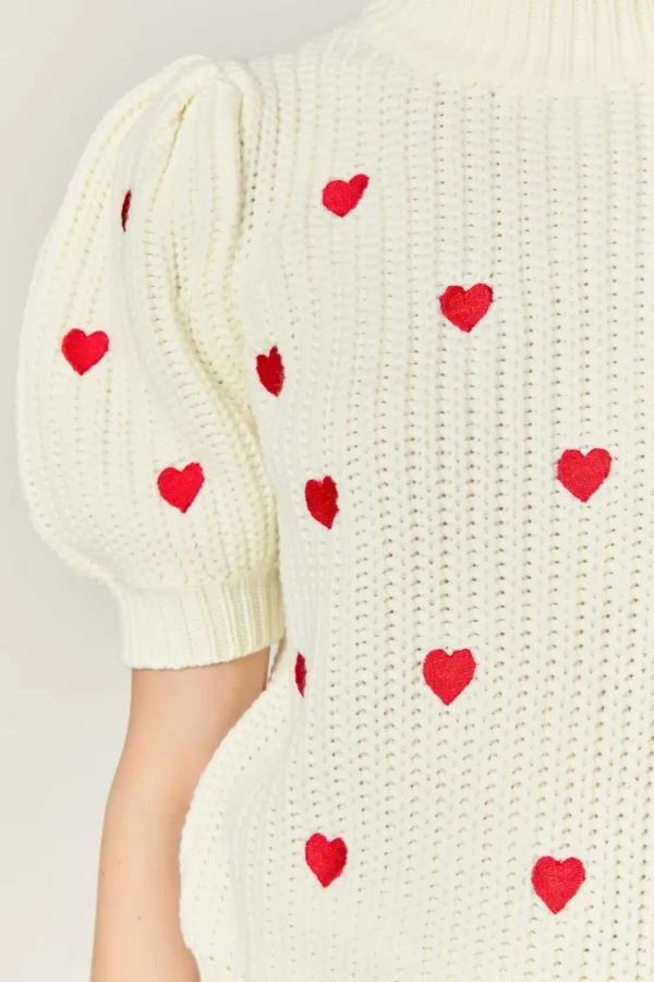 ENGLISH FACTORY Sweaters & Knits | Tops*- Embroidered Heart Sweater