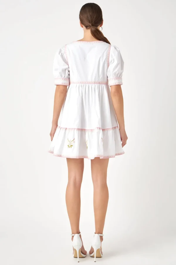 ENGLISH FACTORY Floral Dresses | Tops*- Embroidered Short Sleeve Dress