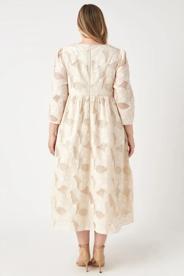 ENGLISH FACTORY Lace Dresses | Tops*- Embroidered Lace Midi Dress IVORY