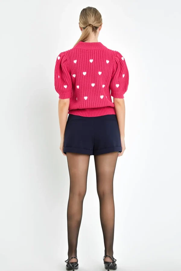 ENGLISH FACTORY Sweaters & Knits | Tops*- Embroidered Heart Sweater