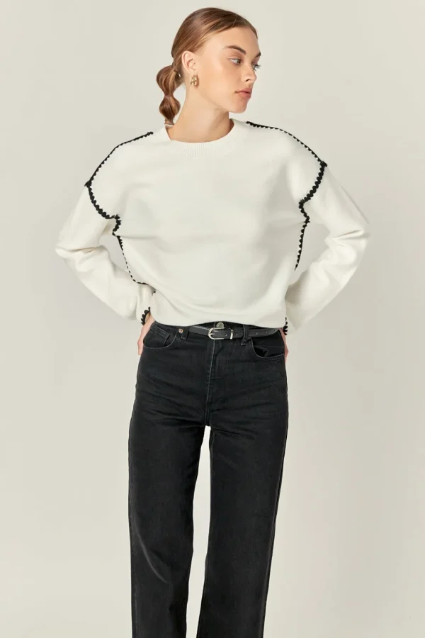 ENGLISH FACTORY Sweaters & Knits*- Embroidery Detailed Sweater