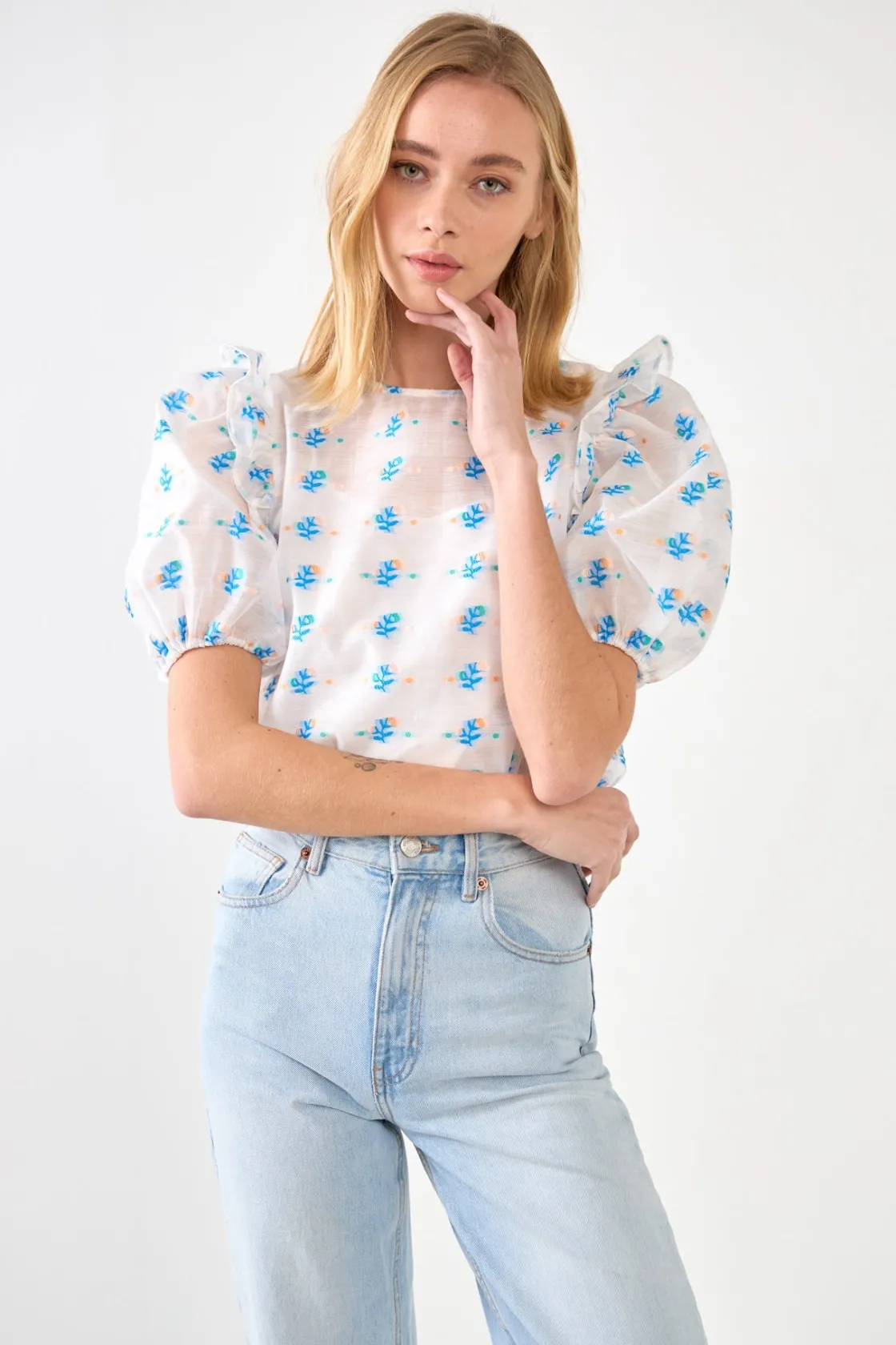 english_factory__embroide_3-5.webp ENGLISH FACTORY Tops*- Embroidery Organza Top BLUEMULTI