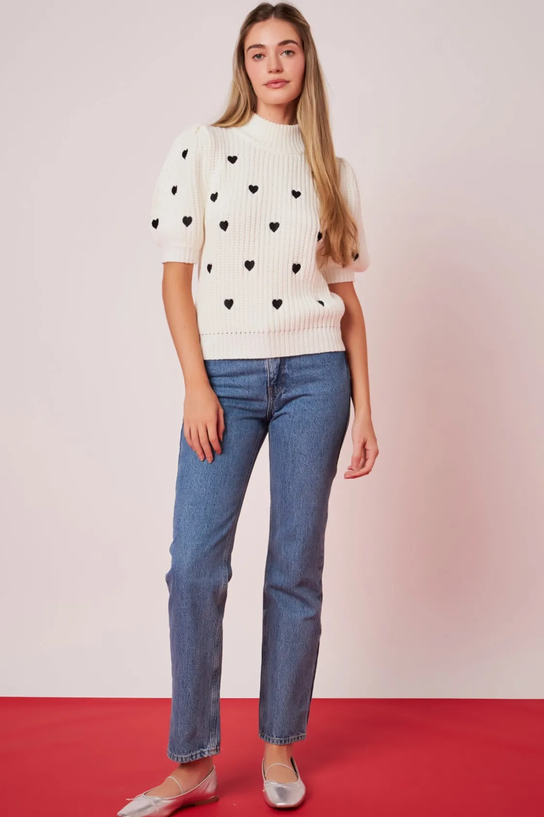english_factory__embroide_31.webp ENGLISH FACTORY Sweaters & Knits | Tops*- Embroidered Heart Sweater
