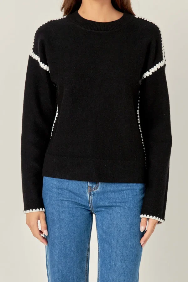 ENGLISH FACTORY Sweaters & Knits*- Embroidery Detailed Sweater