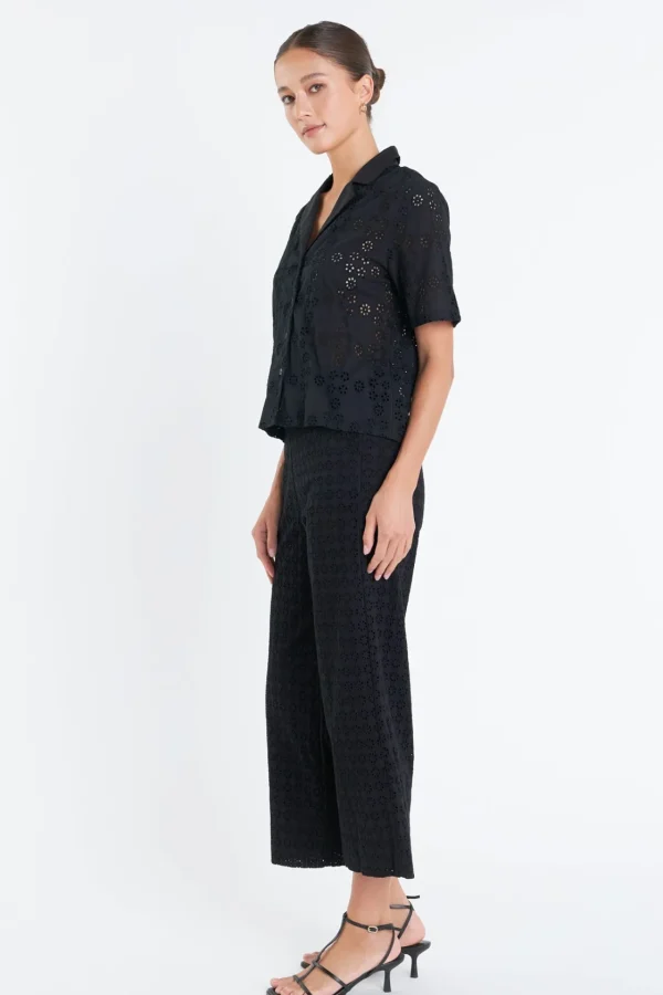 ENGLISH FACTORY Matching Sets | Tops*- Embroidered Cotton Camp Shirt