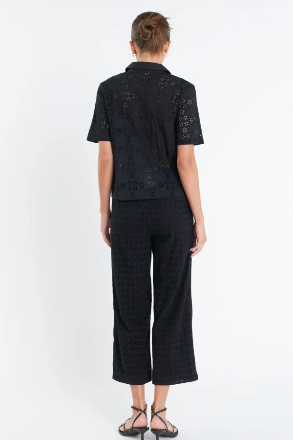ENGLISH FACTORY Matching Sets | Tops*- Embroidered Cotton Camp Shirt
