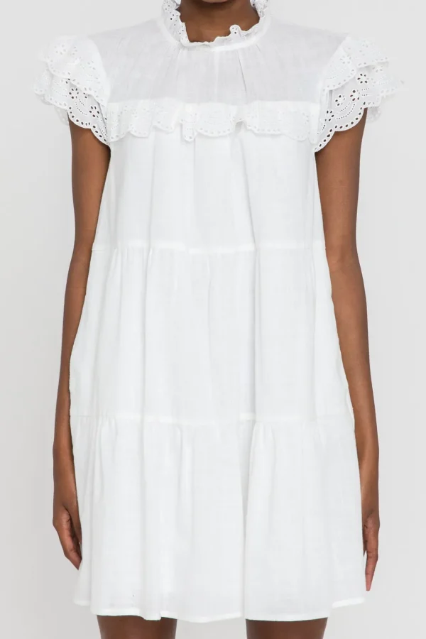 ENGLISH FACTORY Boho Dresses*- Eyelet Babydoll Dress WHITE