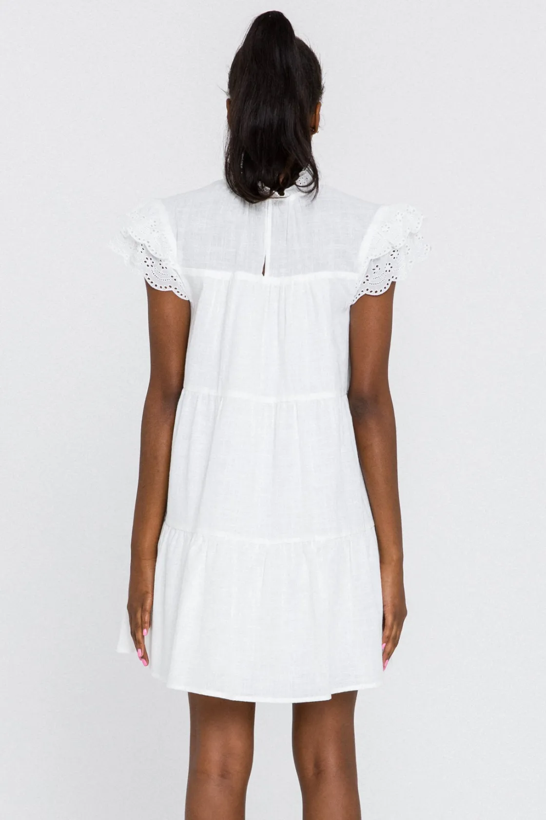 english_factory__eyelet_b_2.webp ENGLISH FACTORY Boho Dresses*- Eyelet Babydoll Dress WHITE