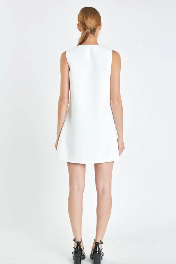 ENGLISH FACTORY Tops*- Eyelet Mini Dress OFFWHITE/BLACK