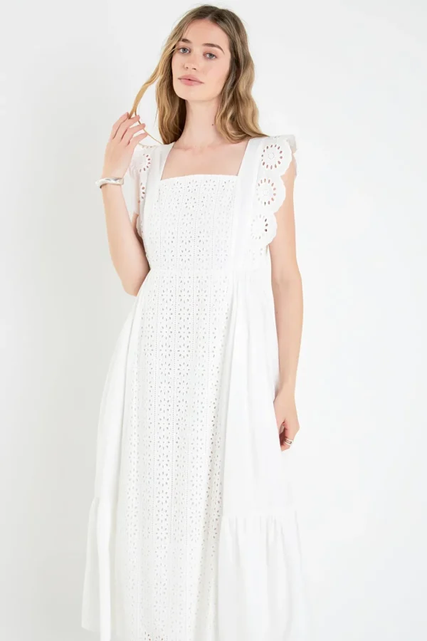 ENGLISH FACTORY White Dresses | Tops*- Eyelet Maxi Dress WHITE