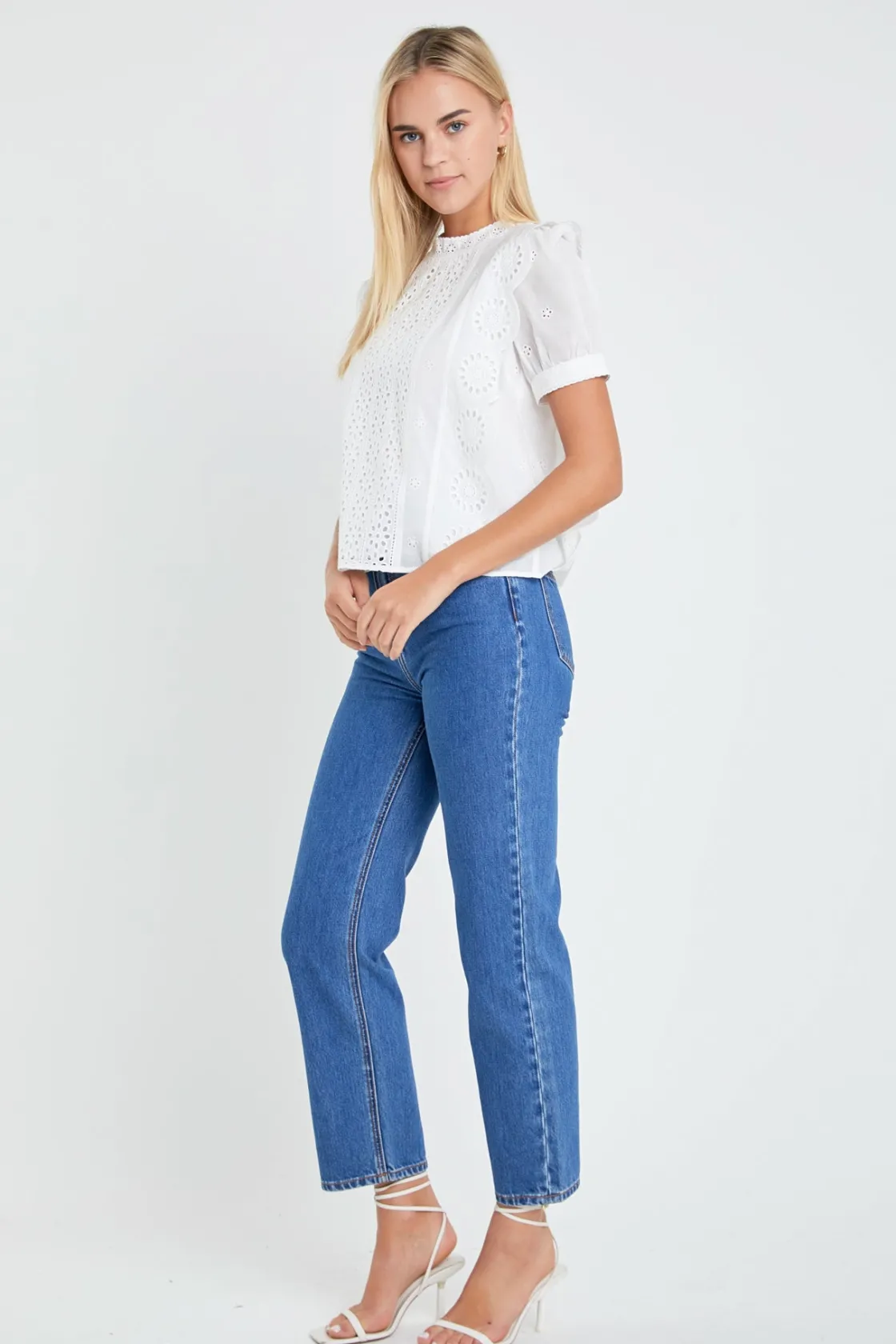 english_factory__eyelet_s_1-1.webp ENGLISH FACTORY Tops*- Eyelet Short Sleeve Top WHITE