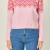ENGLISH FACTORY Sweaters & Knits*- Fairisle Crew Neck Sweater PINK