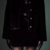 ENGLISH FACTORY Jackets & Coats | Tops*- Faux Fur Collar Jacket BLACK