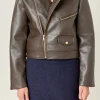 ENGLISH FACTORY Matching Sets | Jackets & Coats*- Faux Leather Biker Jacket DARKBROWN
