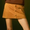 ENGLISH FACTORY Matching Sets*- Faux Suede Skort CAMEL