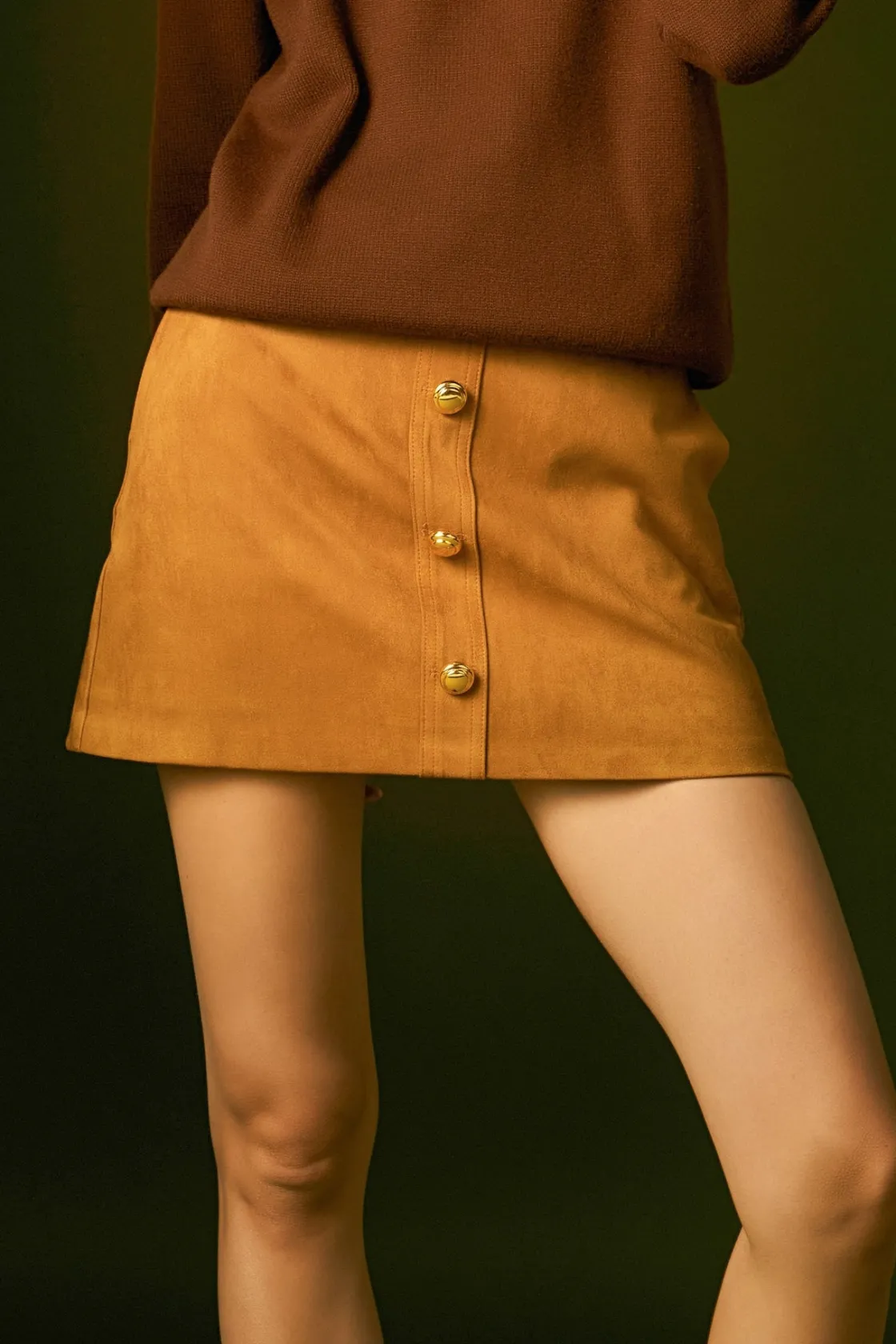english_factory__faux_sue_0-2.webp ENGLISH FACTORY Matching Sets*- Faux Suede Skort CAMEL