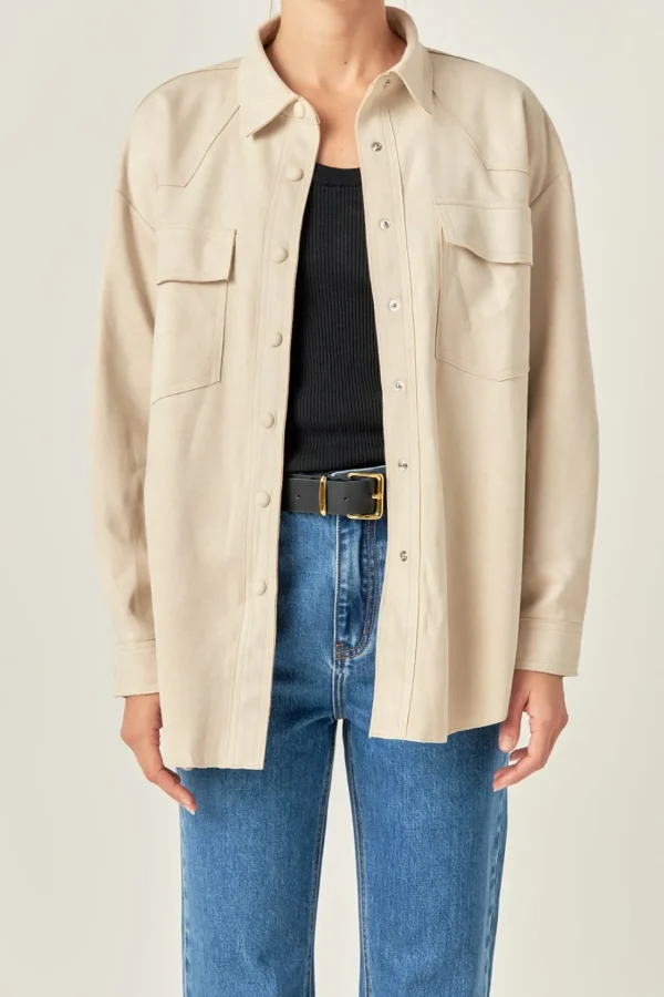 ENGLISH FACTORY Shirts & Blouses | Tops*- Faux Suede Oversized Shirts
