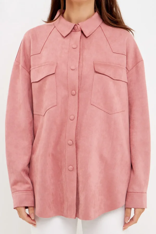 ENGLISH FACTORY Shirts & Blouses | Tops*- Faux Suede Oversized Shirts