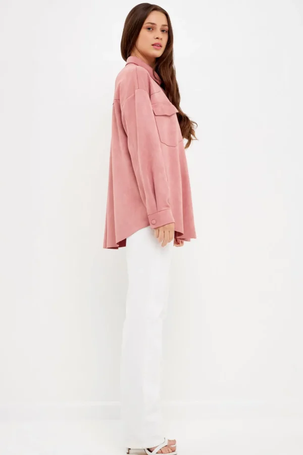 ENGLISH FACTORY Shirts & Blouses | Tops*- Faux Suede Oversized Shirts