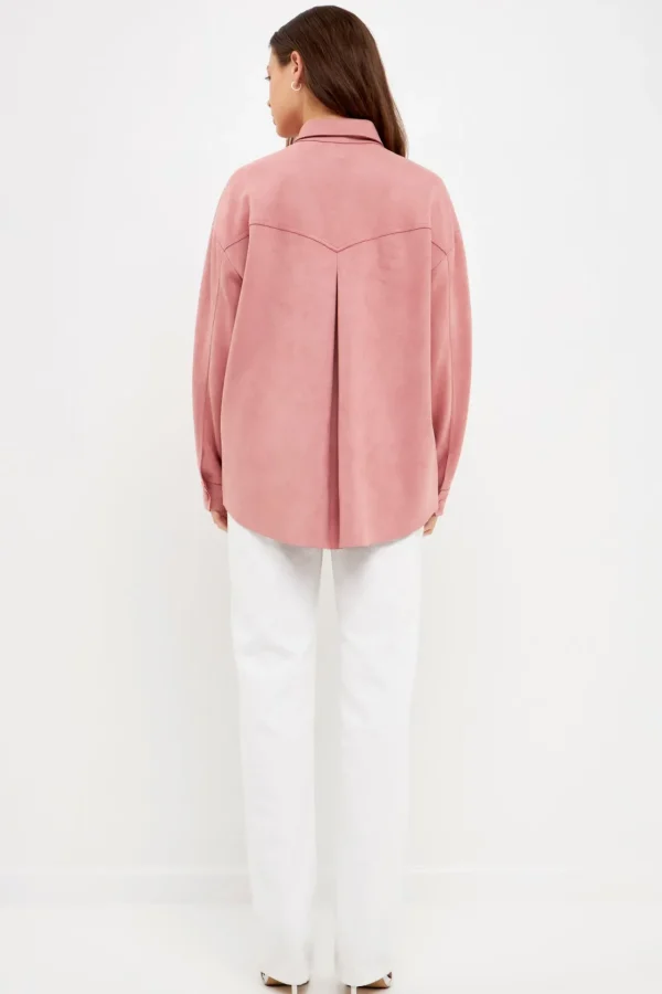 ENGLISH FACTORY Shirts & Blouses | Tops*- Faux Suede Oversized Shirts