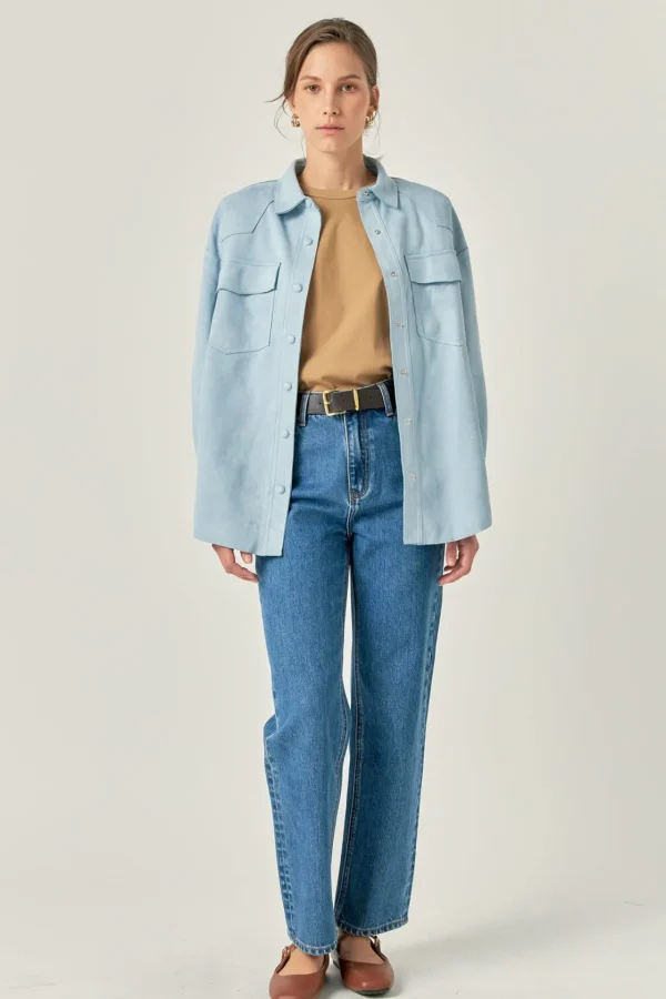 ENGLISH FACTORY Shirts & Blouses | Tops*- Faux Suede Oversized Shirts