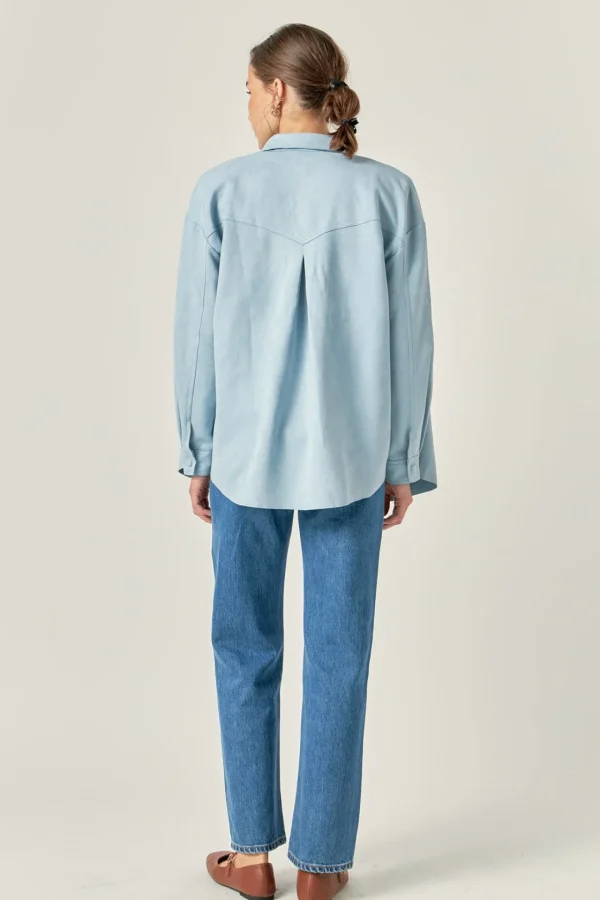 ENGLISH FACTORY Shirts & Blouses | Tops*- Faux Suede Oversized Shirts