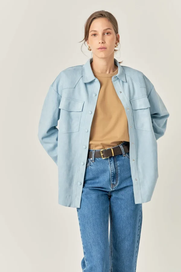 ENGLISH FACTORY Shirts & Blouses | Tops*- Faux Suede Oversized Shirts