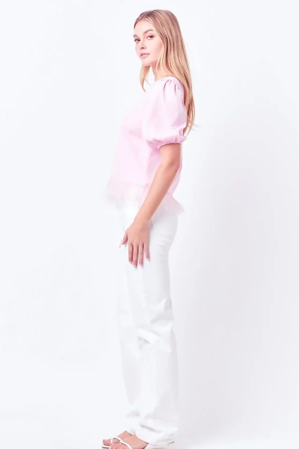 ENGLISH FACTORY Tops*- Feather Edge Top