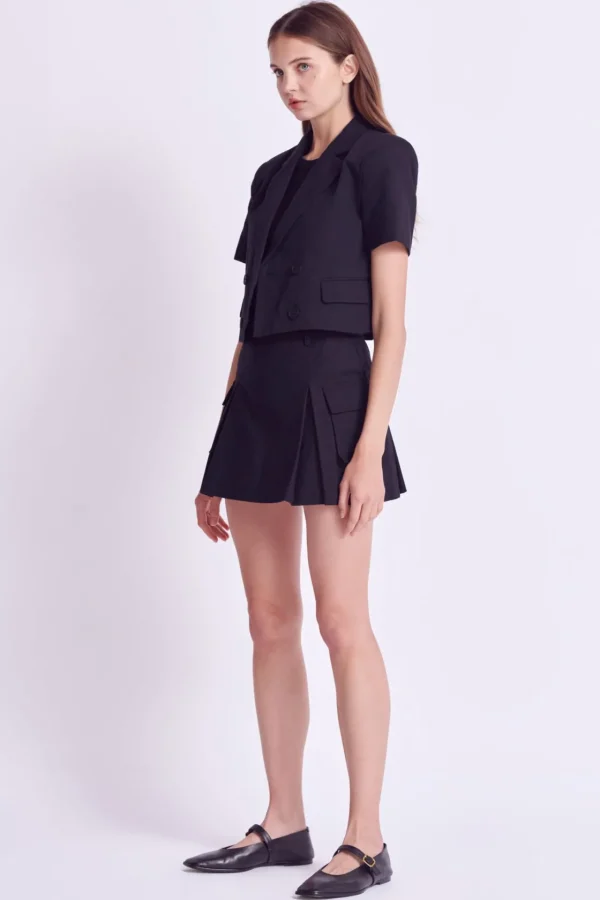 ENGLISH FACTORY Matching Sets | Tops*- Flap Pocket Mini Cargo Skort