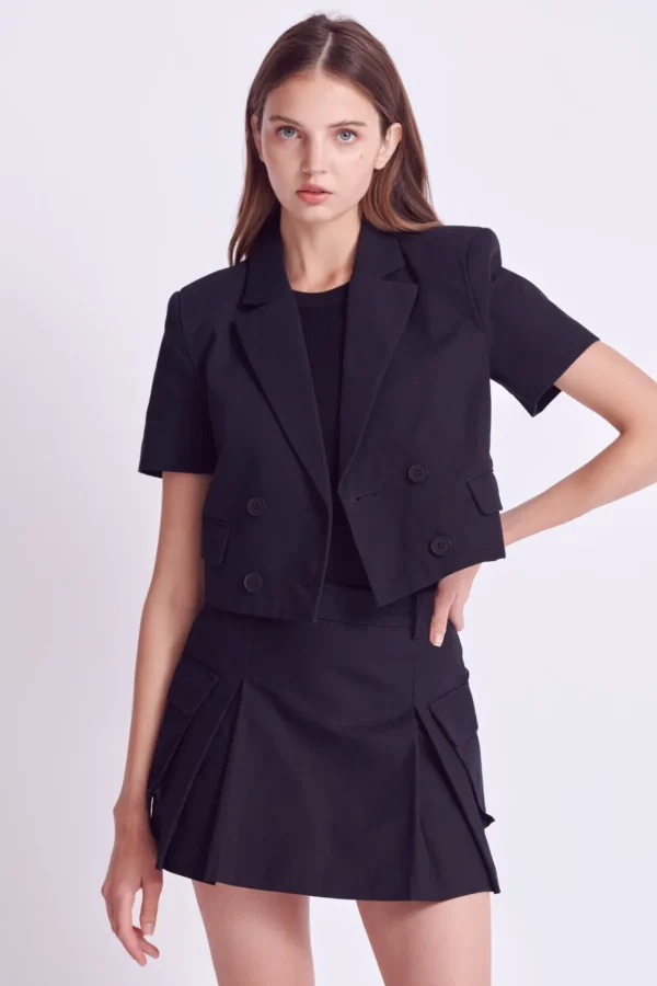 ENGLISH FACTORY Matching Sets | Tops*- Flap Pocket Mini Cargo Skort