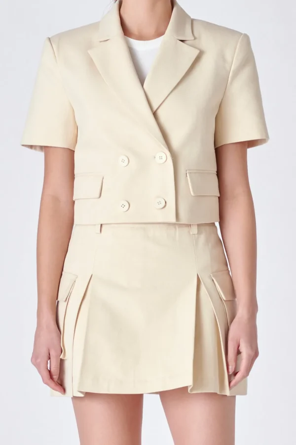 ENGLISH FACTORY Matching Sets | Tops*- Flap Pocket Mini Cargo Skort