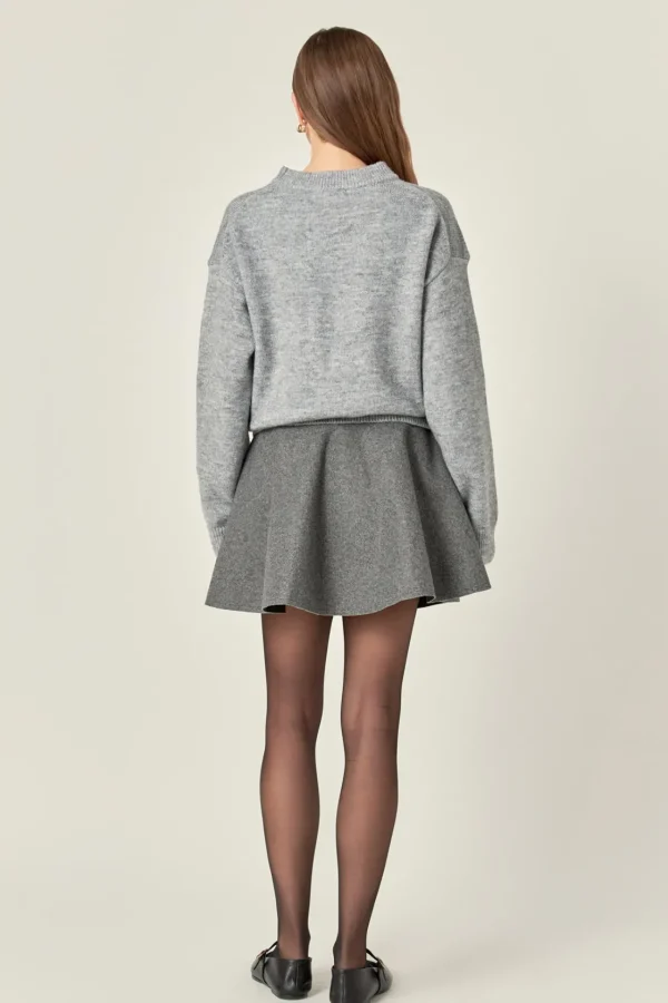 ENGLISH FACTORY Skirts*- Flare Mini Skirt CHARCOAL