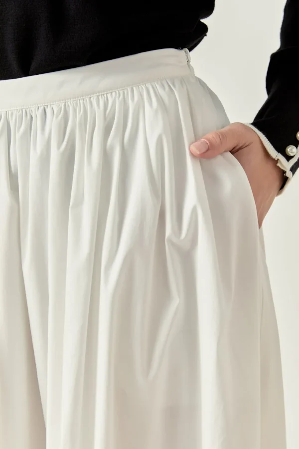 ENGLISH FACTORY Skirts | Tops*- Flared Midi Skirt WHITE
