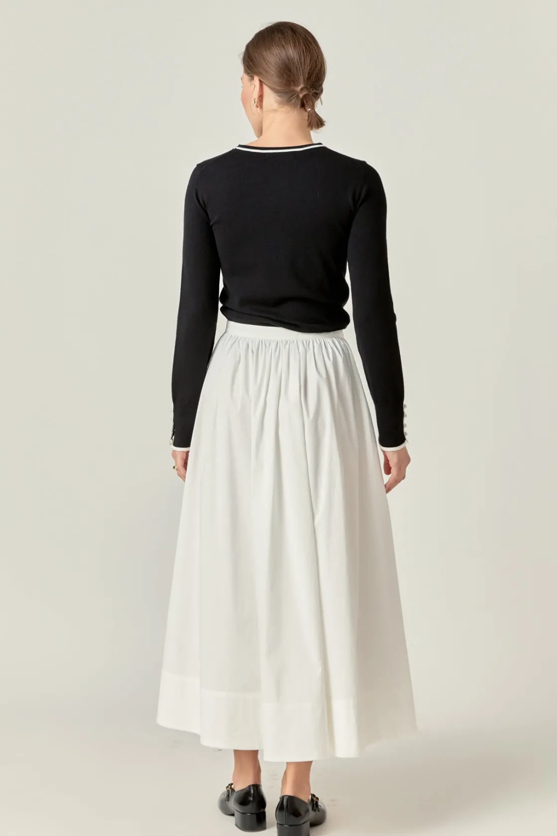 english_factory__flared_m_2.webp ENGLISH FACTORY Skirts | Tops*- Flared Midi Skirt WHITE