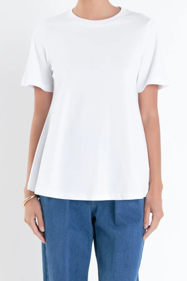 ENGLISH FACTORY Tops*- Flared T-Shirt WHITE