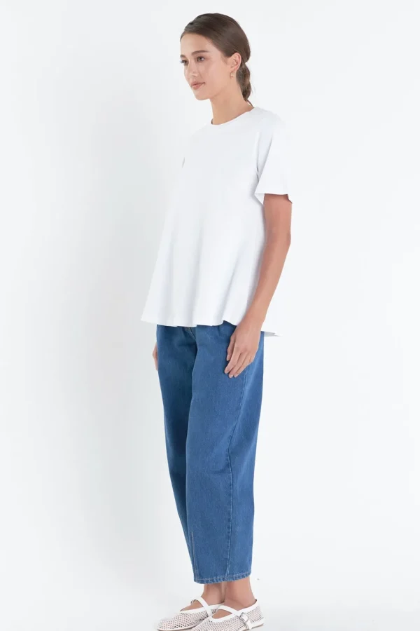ENGLISH FACTORY Tops*- Flared T-Shirt WHITE